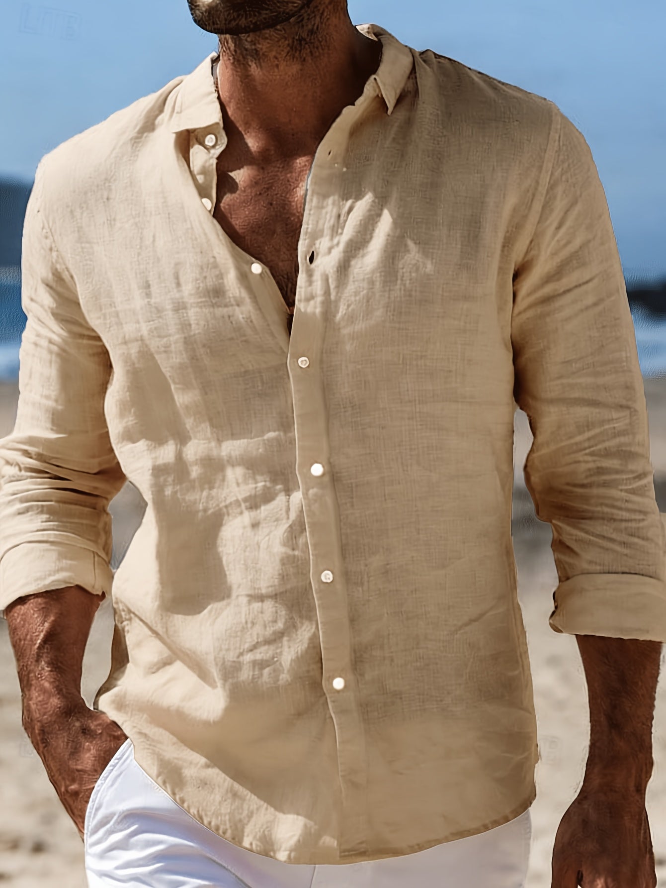 LONG SLEEVE LAPEL SHIRT FOR MEN