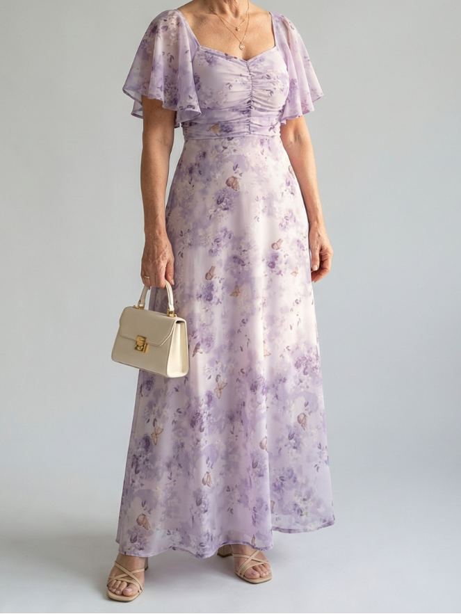 Vaelis | Flutter Sleeve Midi Dress