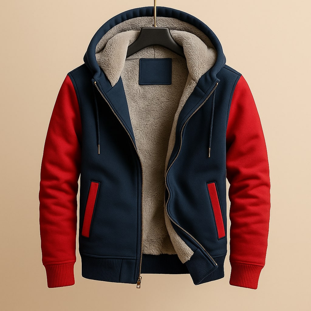 DOUBLE-LAYERED HOODED JACKET FOR MEN