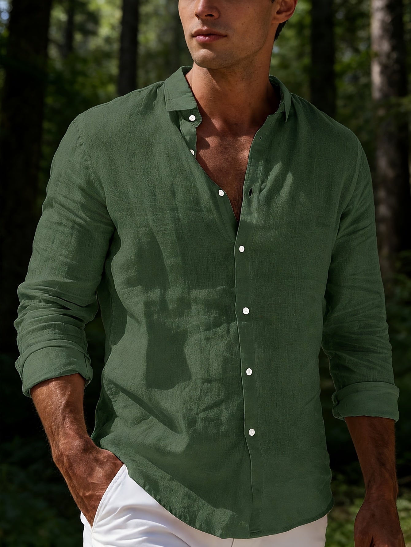 LONG SLEEVE LAPEL SHIRT FOR MEN
