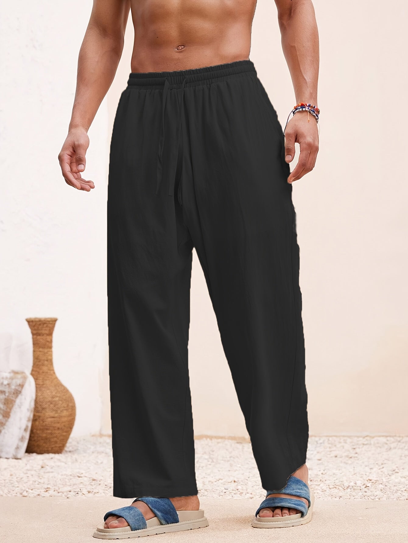 SOLID COLOUR TROUSERS FOR MEN