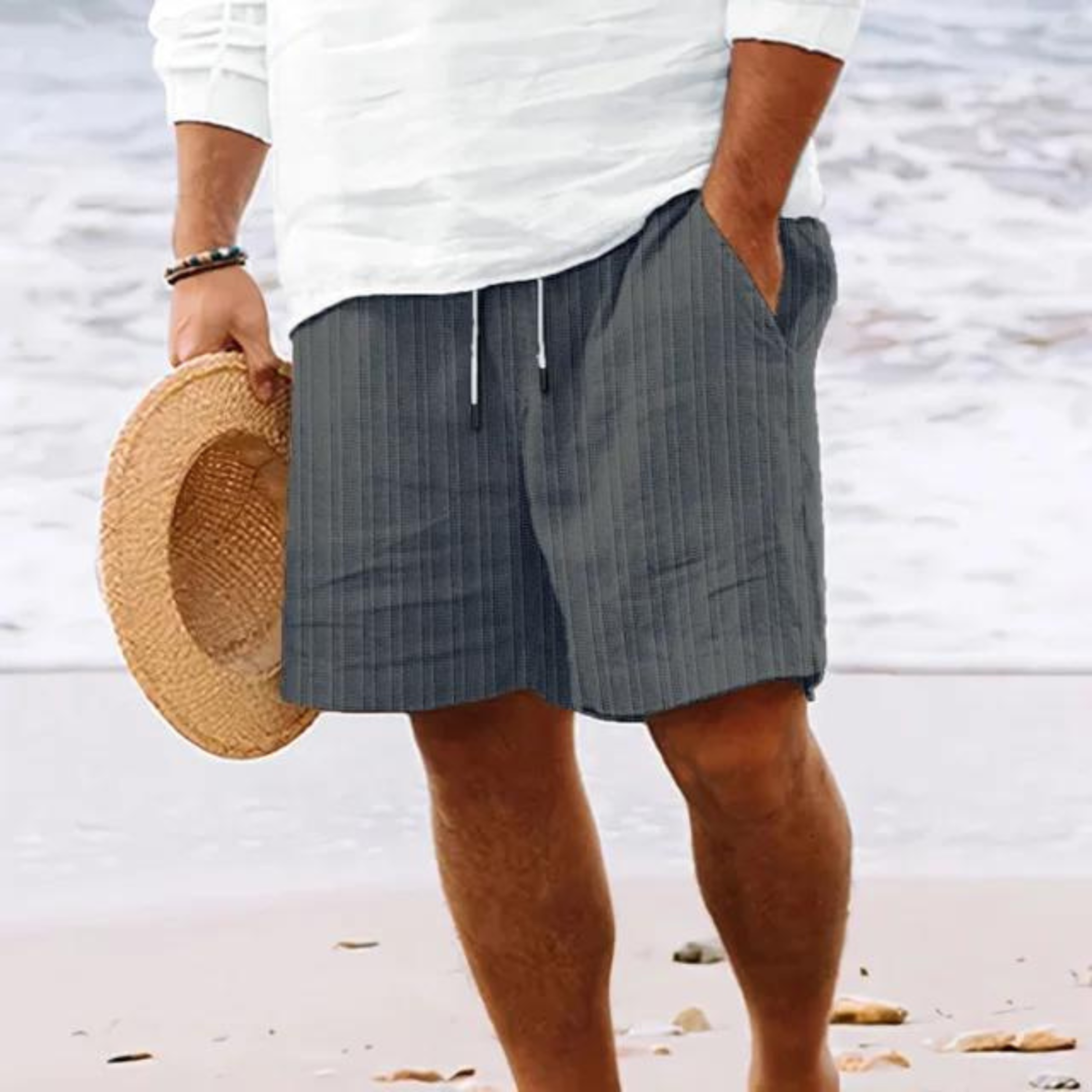 ELASTIC WAIST SHORTS FOR MEN