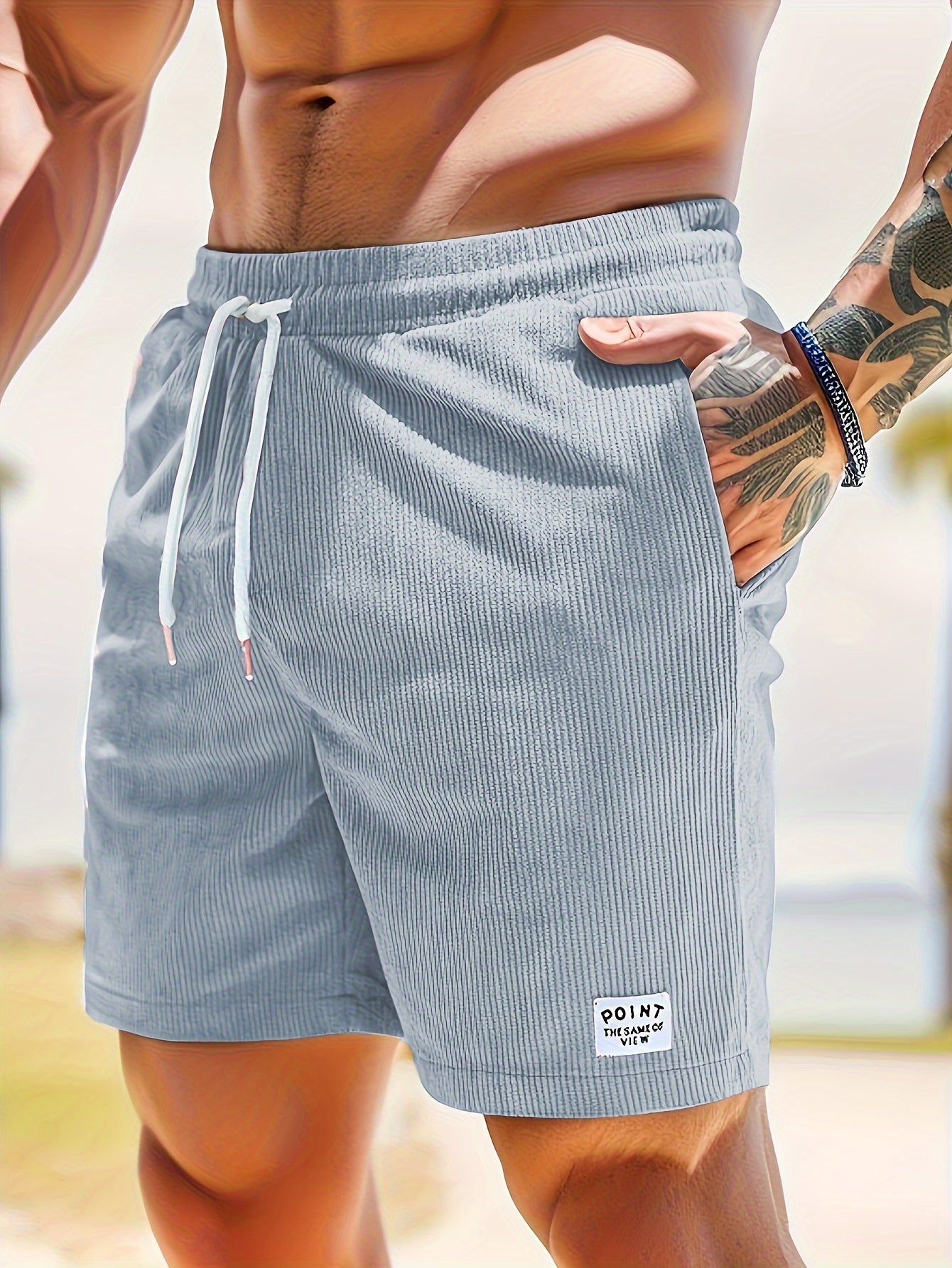 SKINNY DRAWSTRING SHORTS FOR MEN