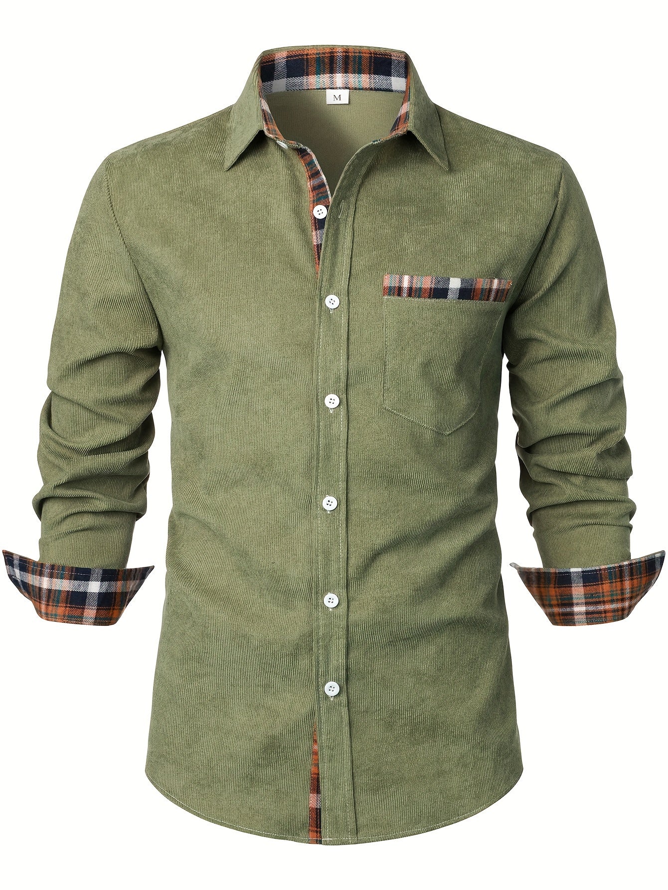 CORDUROY PLAID SHIRT FOR MEN