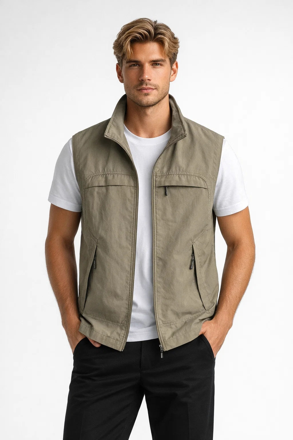 ZIP POCKET VEST FOR MEN