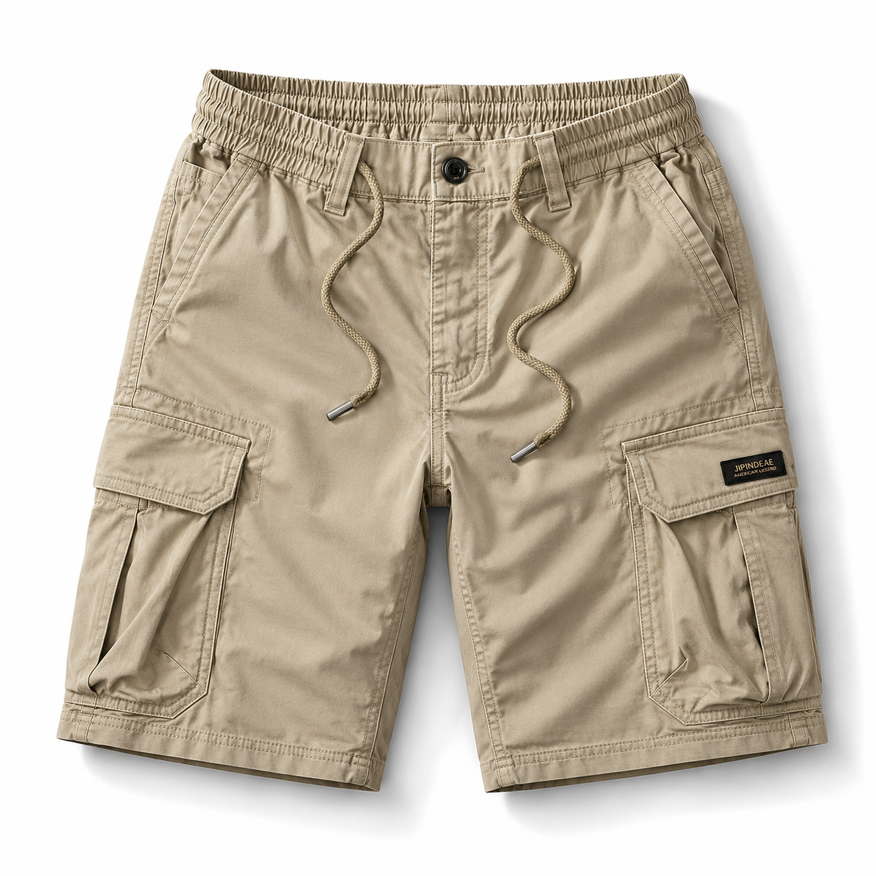 ELASTIC WAIST CARGO SHORTS FOR MEN