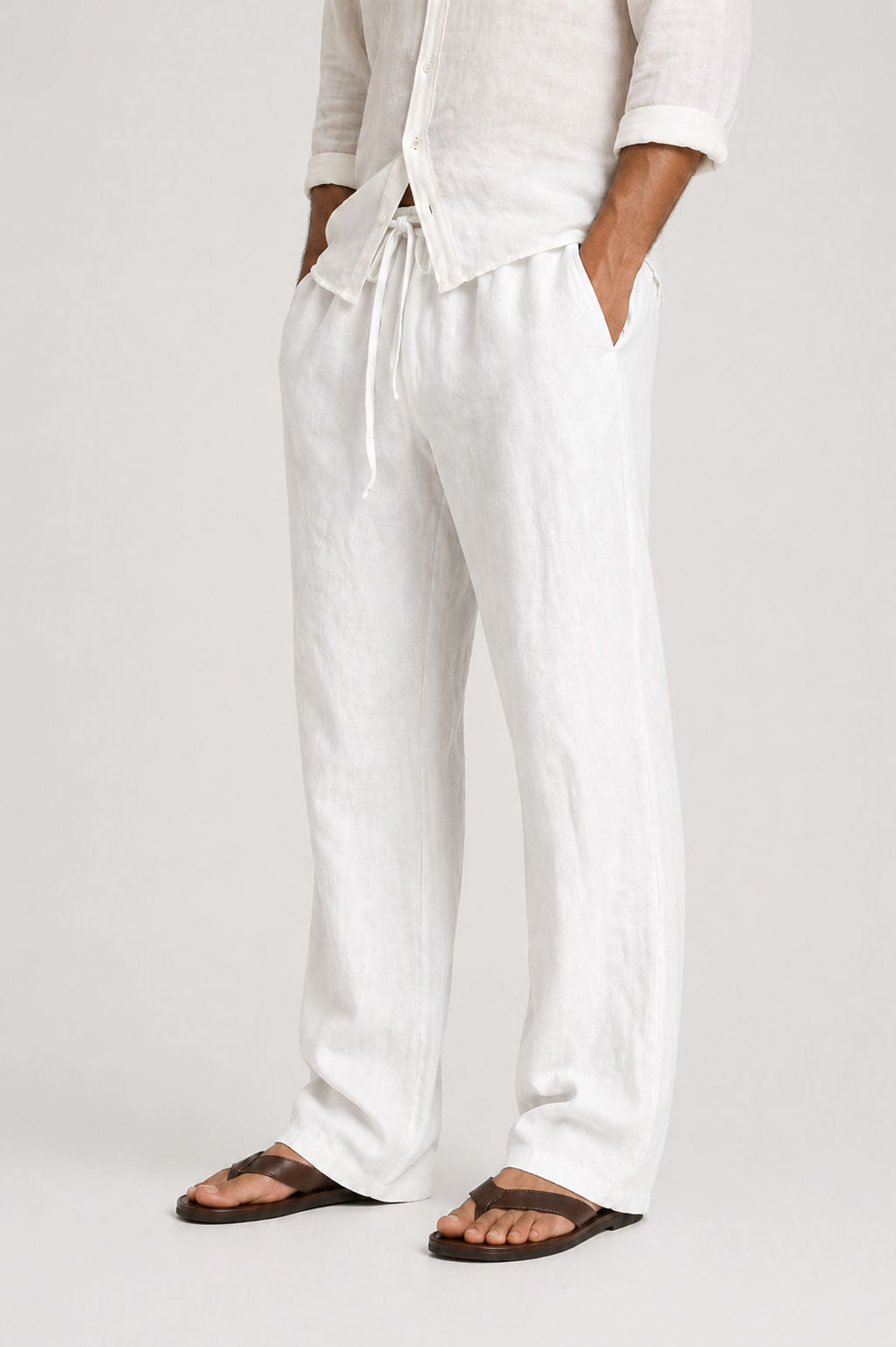 LINEN LOOK TROUSERS FOR MEN