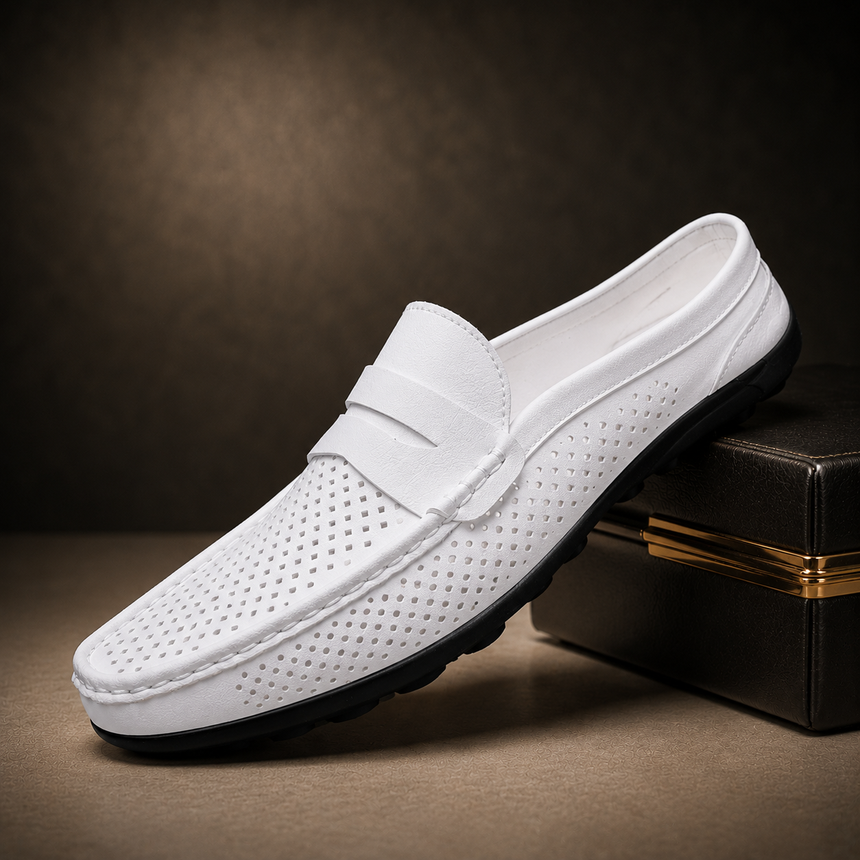 PERFORATED SLIP-ON SHOES FOR MEN