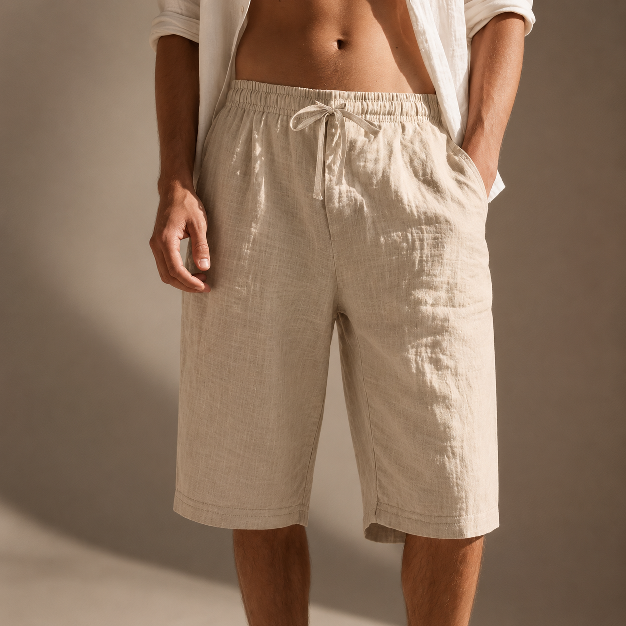 RELAXED DRAWSTRING SHORTS FOR MEN