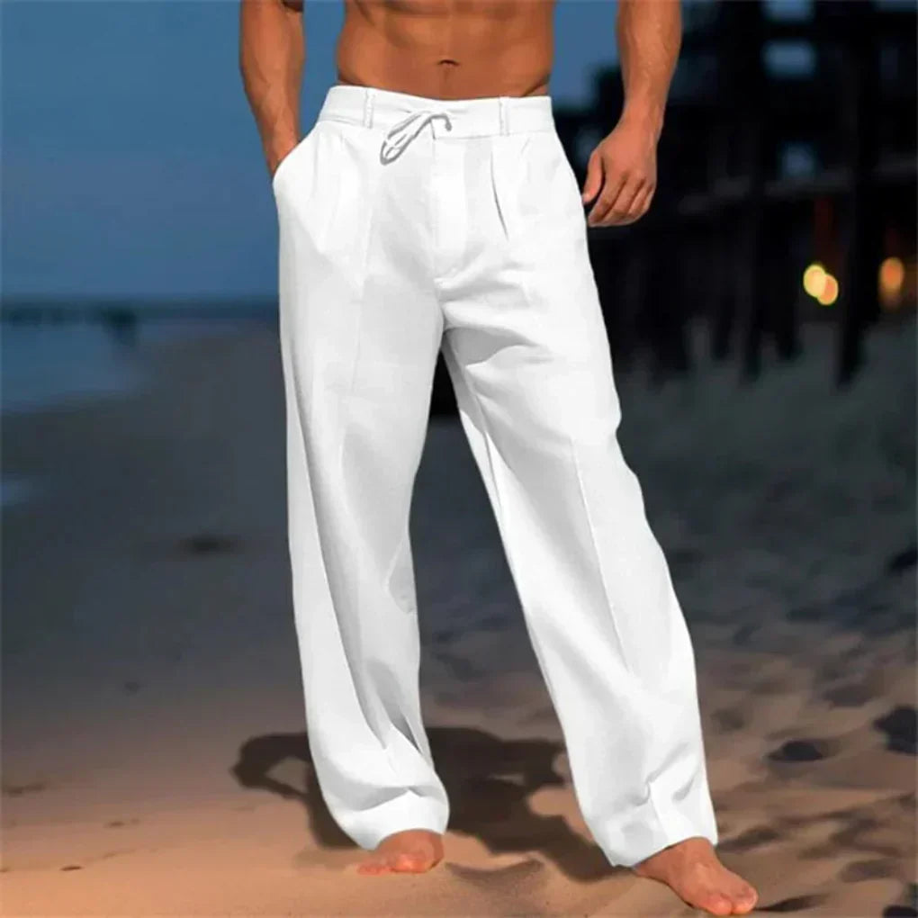 LINEN STRAIGHT TROUSERS FOR MEN