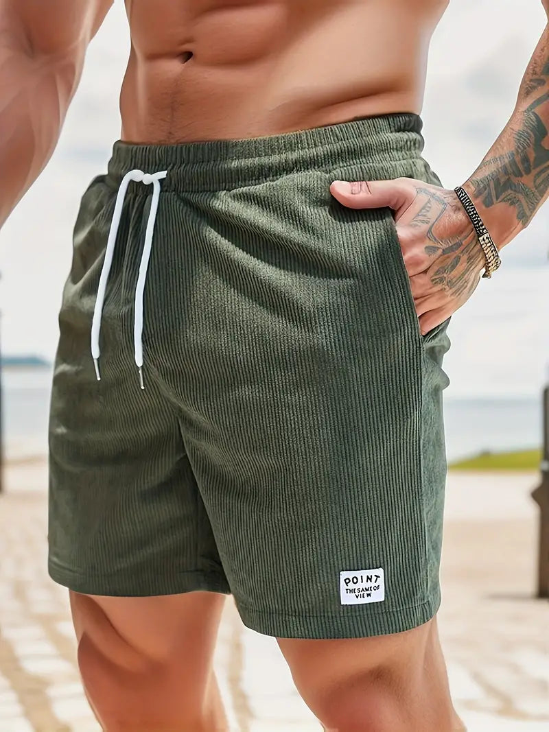 ELASTIC WAIST SWIM SHORTS FOR MEN