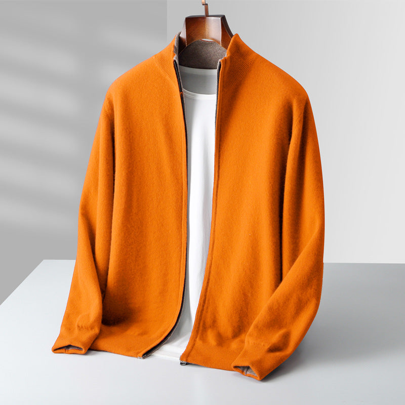 ZIPPERED KNIT CARDIGAN FOR MEN