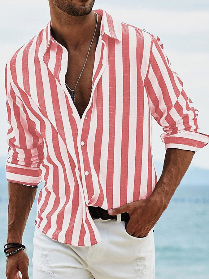 STRIPED BUTTON SHIRT FOR MEN