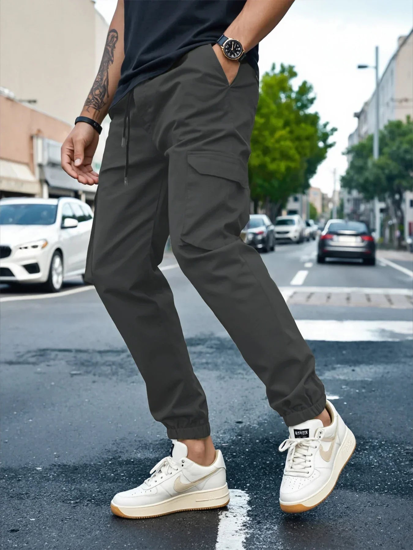 SLIM CARGO TROUSERS FOR MEN
