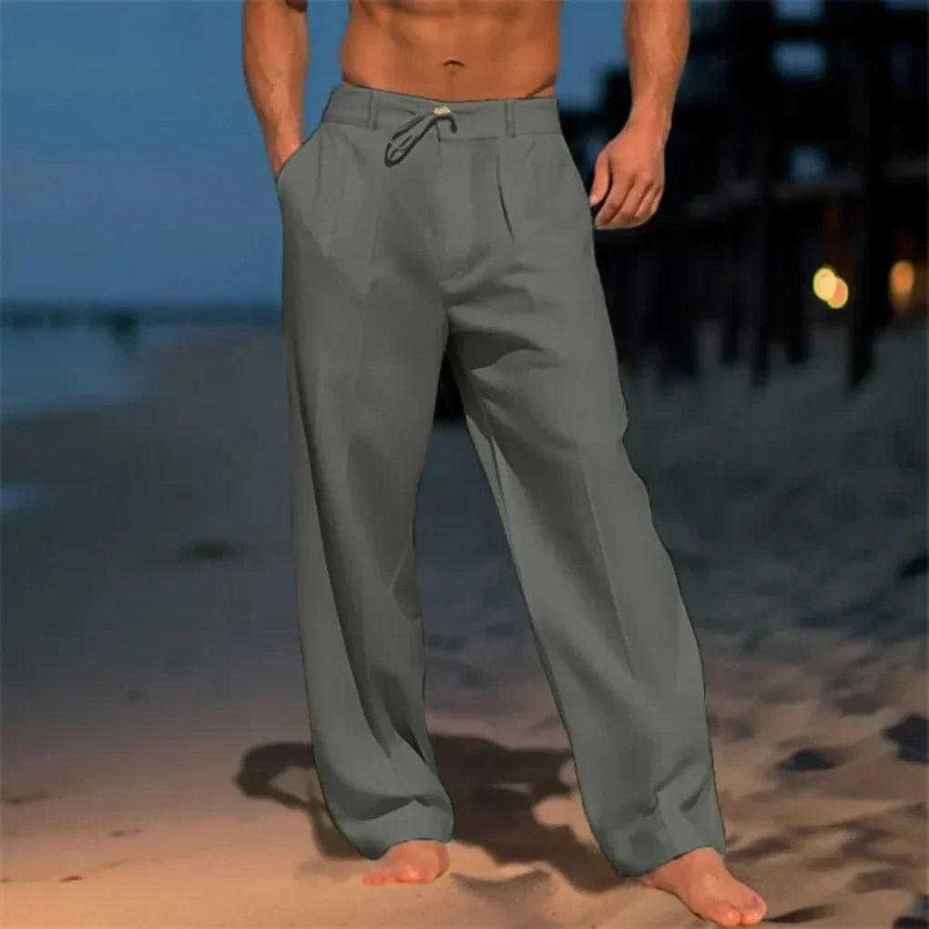 LINEN STRAIGHT TROUSERS FOR MEN