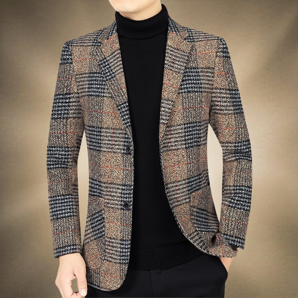 HOUNDSTOOTH WOOL BLAZER FOR MEN