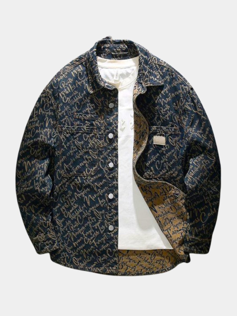 EMBROIDERED DENIM JACKET FOR MEN