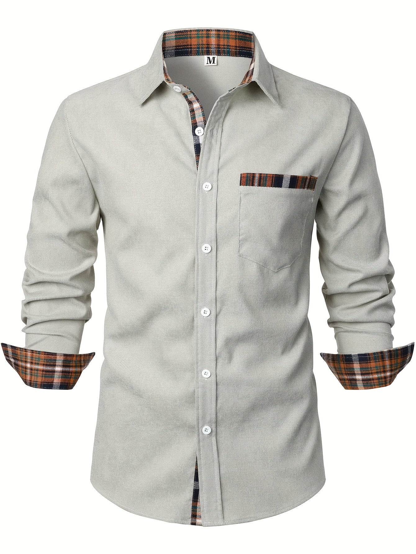 CORDUROY PLAID SHIRT FOR MEN