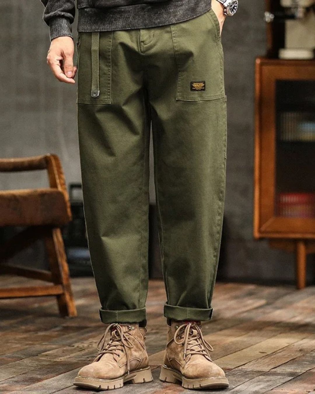 COTTON CARGO TROUSERS FOR MEN