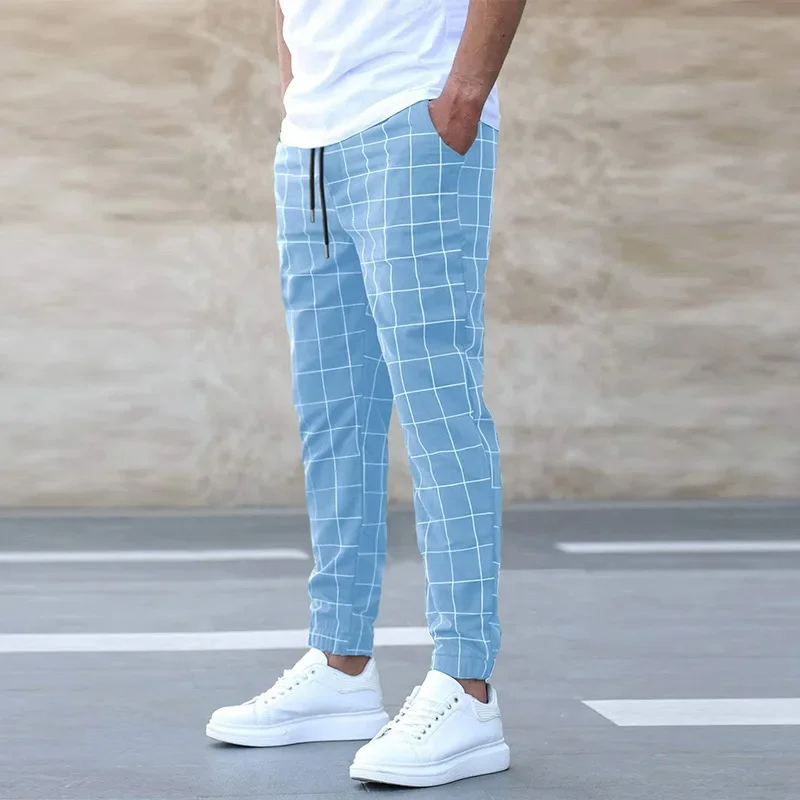 CHECKERED TAPERED JOGGERS FOR MEN