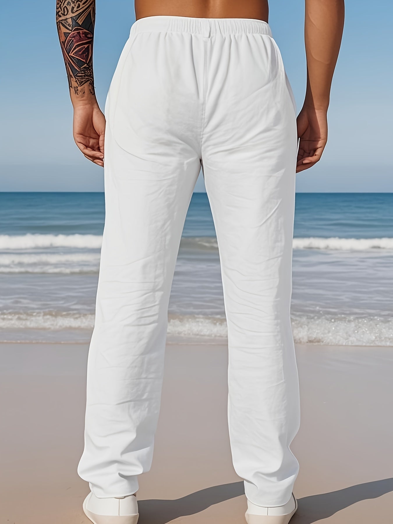 STRAIGHT LINEN TROUSERS FOR MEN