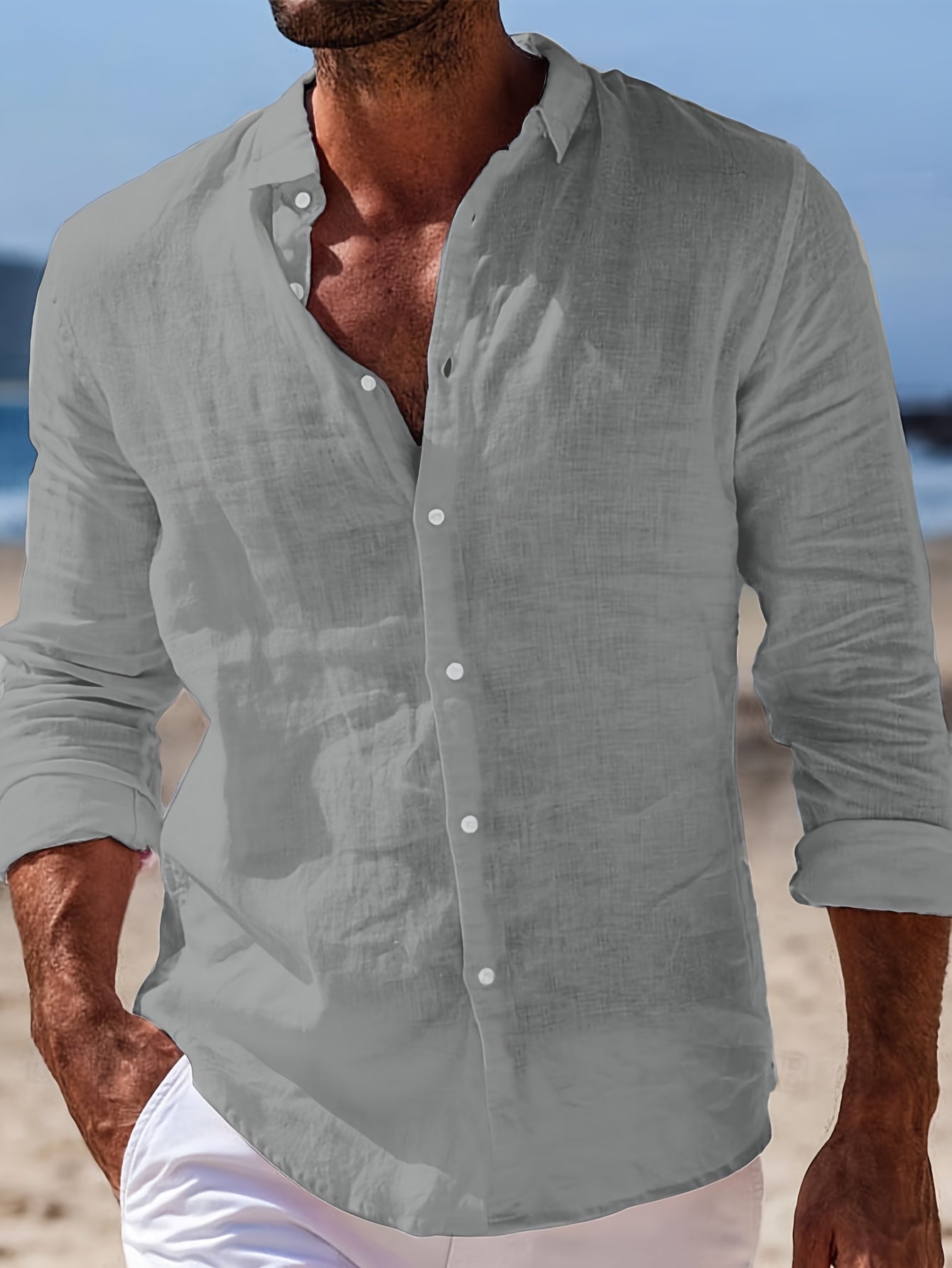 LONG SLEEVE LAPEL SHIRT FOR MEN