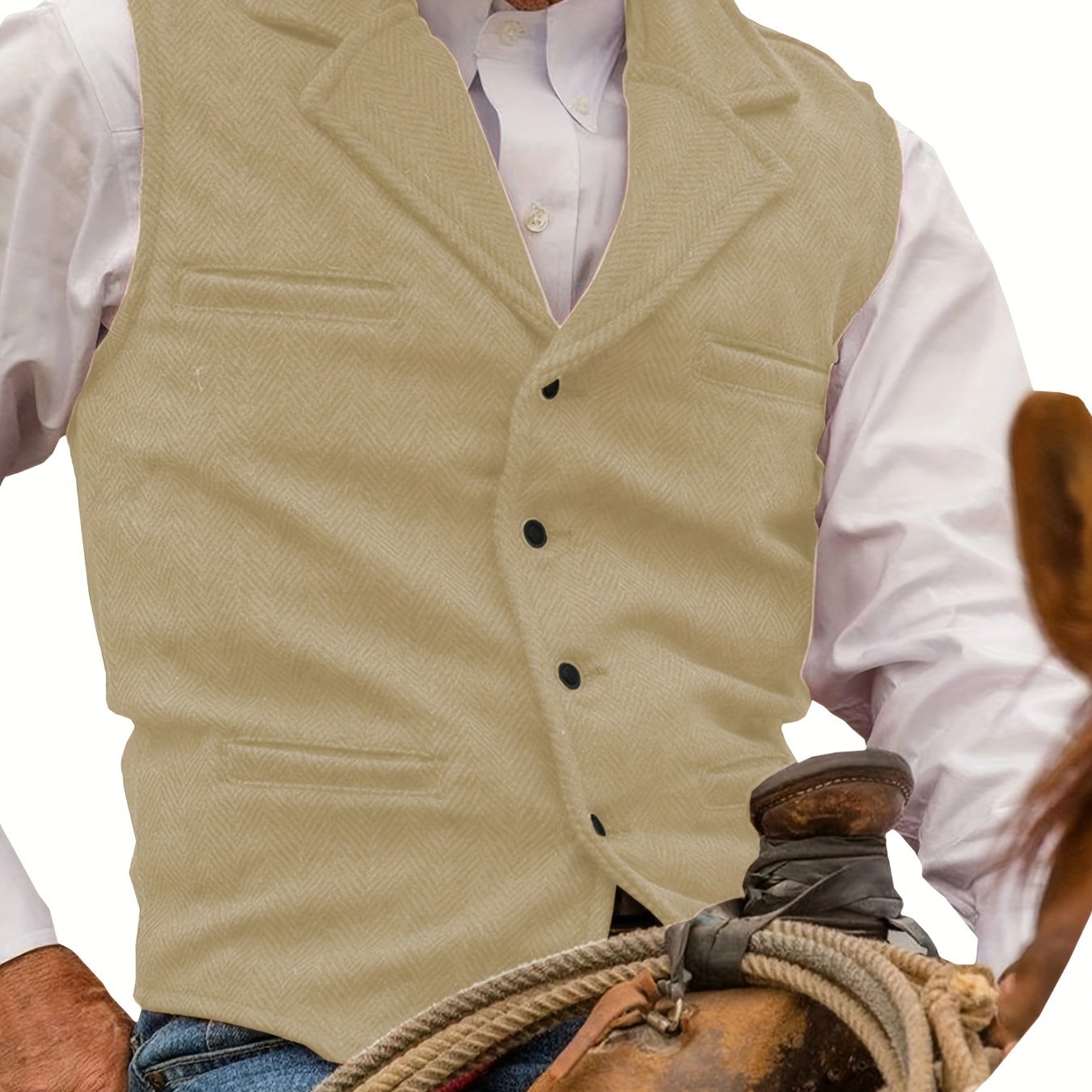 VINTAGE WOOL BLEND VEST FOR MEN