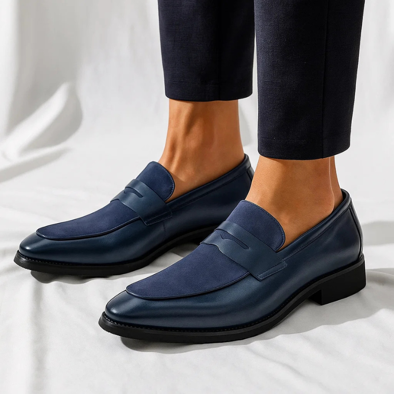 SUEDE PANEL LOAFERS FOR MEN