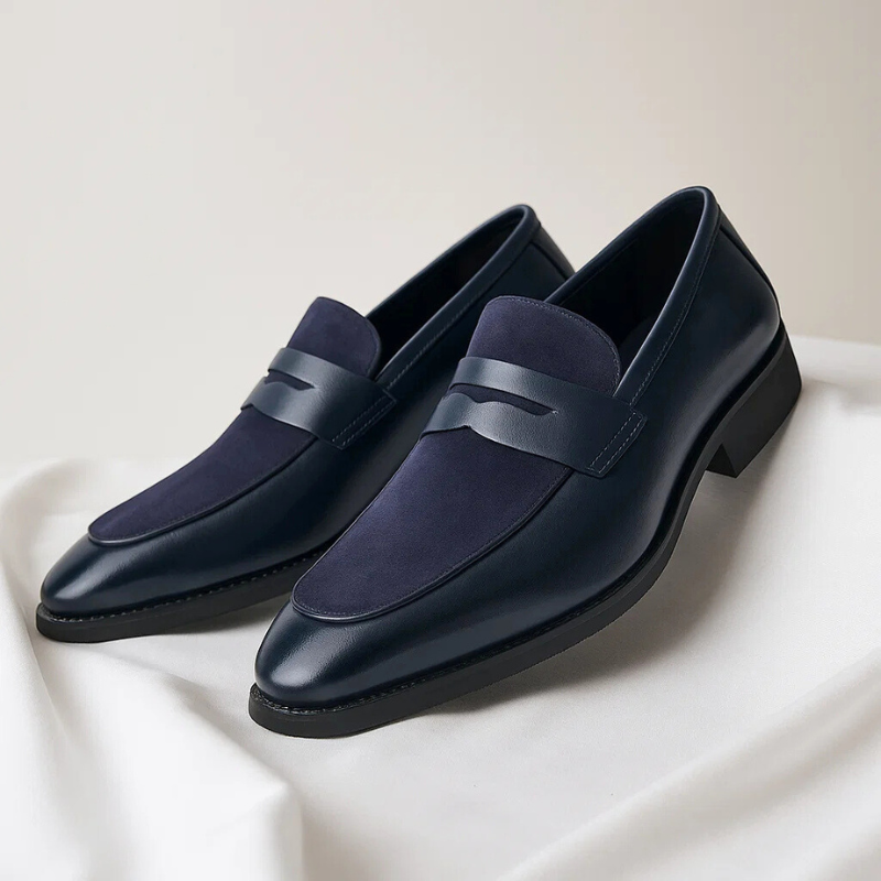 SUEDE PANEL LOAFERS FOR MEN
