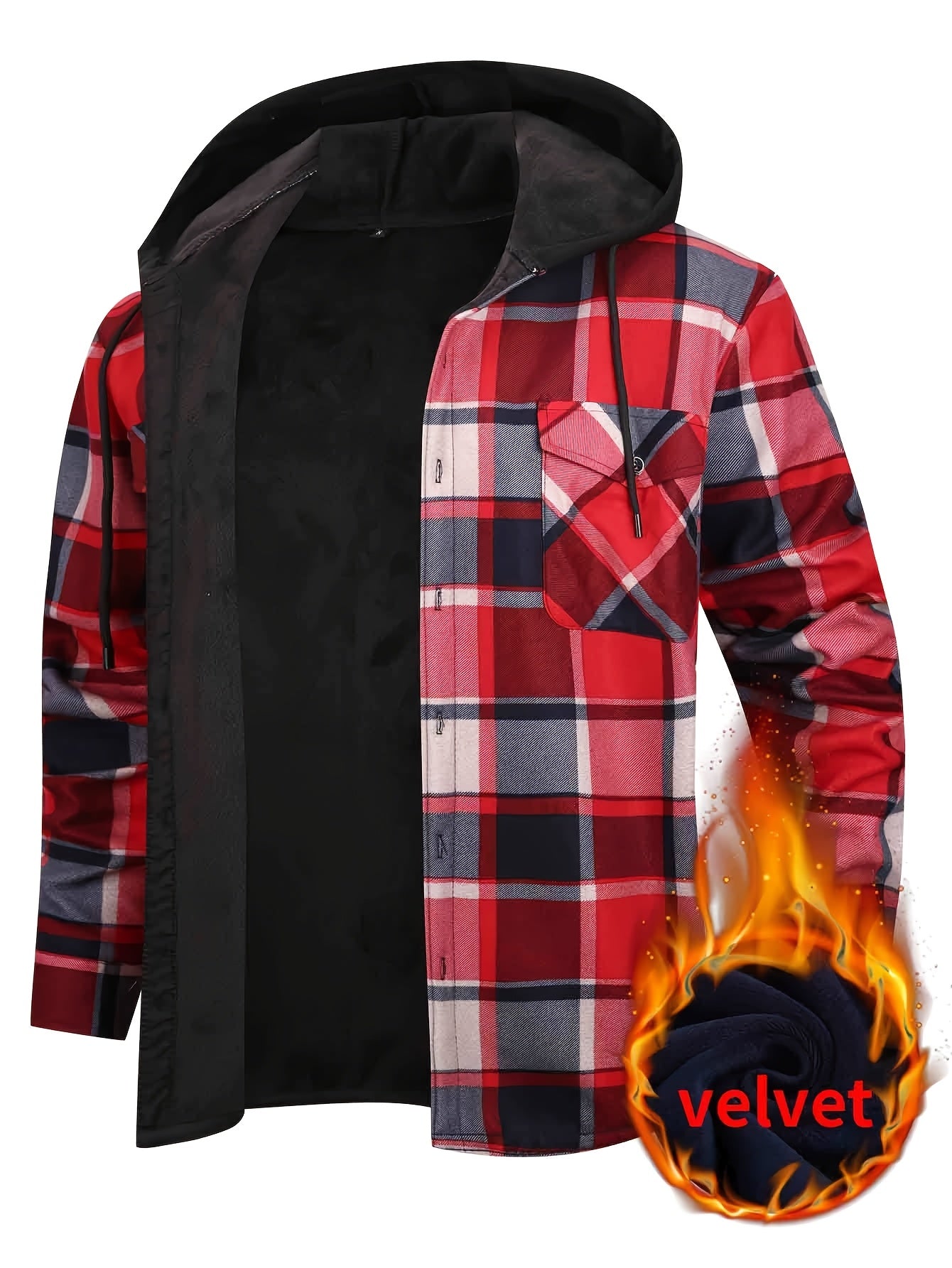 PLAID HOODED JACKET FOR MEN
