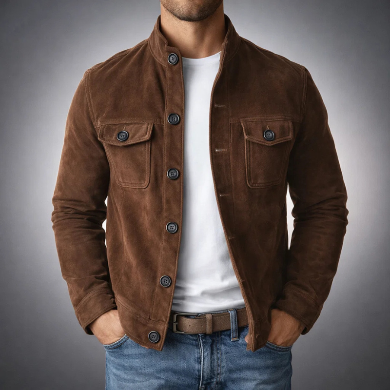 SUEDE SHIRT JACKET FOR MEN