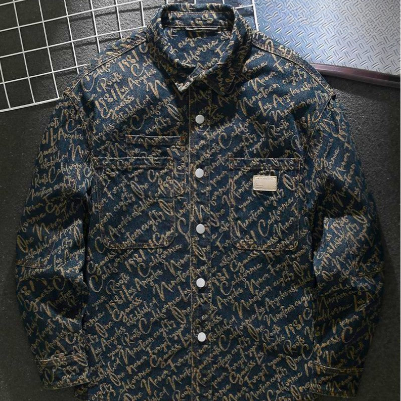 EMBROIDERED DENIM JACKET FOR MEN