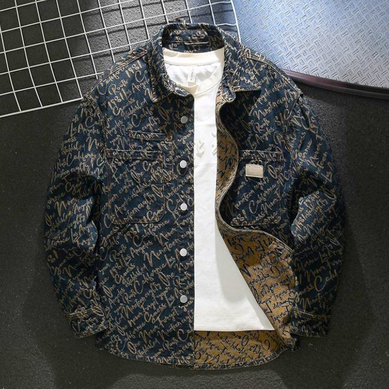 EMBROIDERED DENIM JACKET FOR MEN