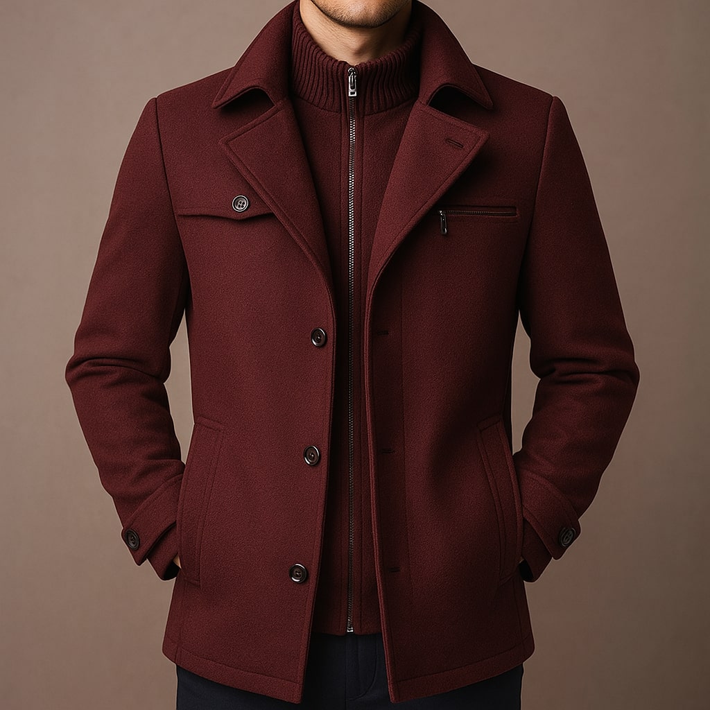 LONG WOOL COAT FOR MEN