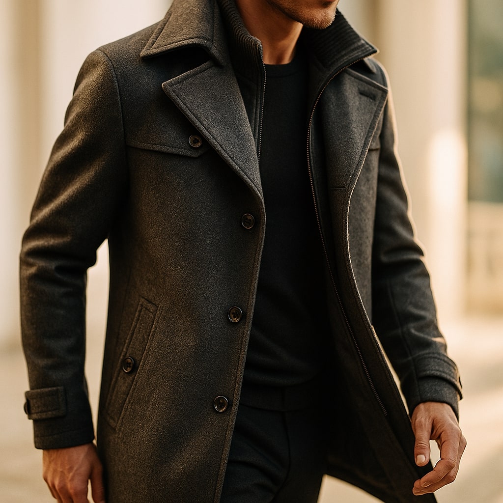 LONG WOOL COAT FOR MEN