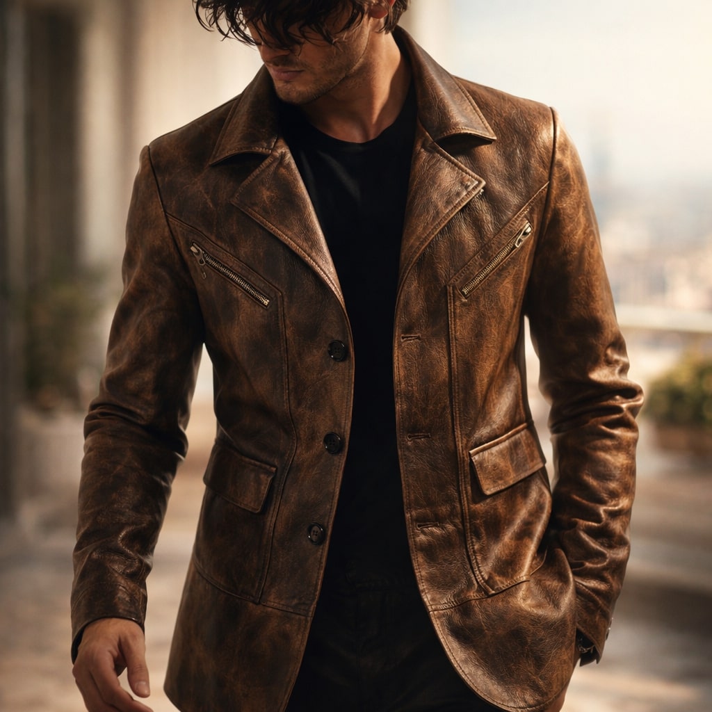 STRUCTURED PANEL JACKET FOR MEN