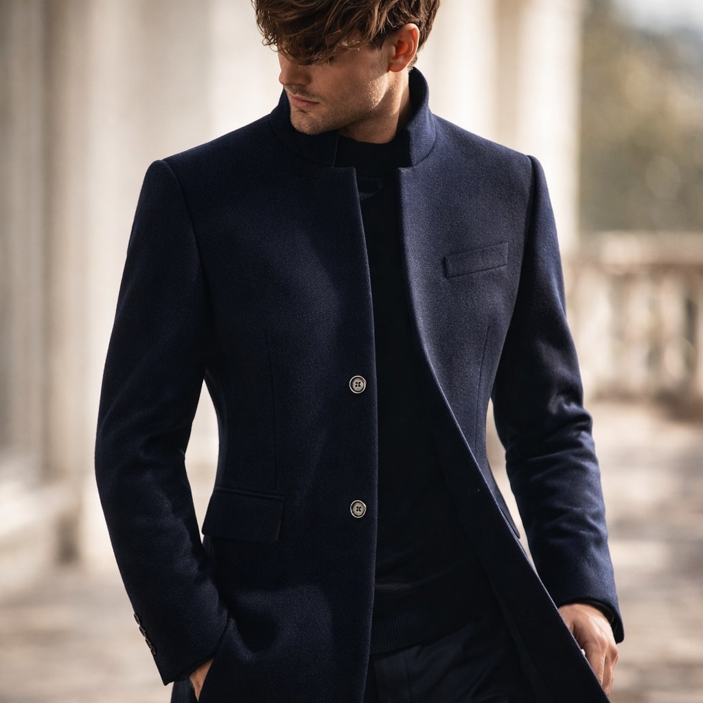 HIGH COLLAR COAT FOR MEN