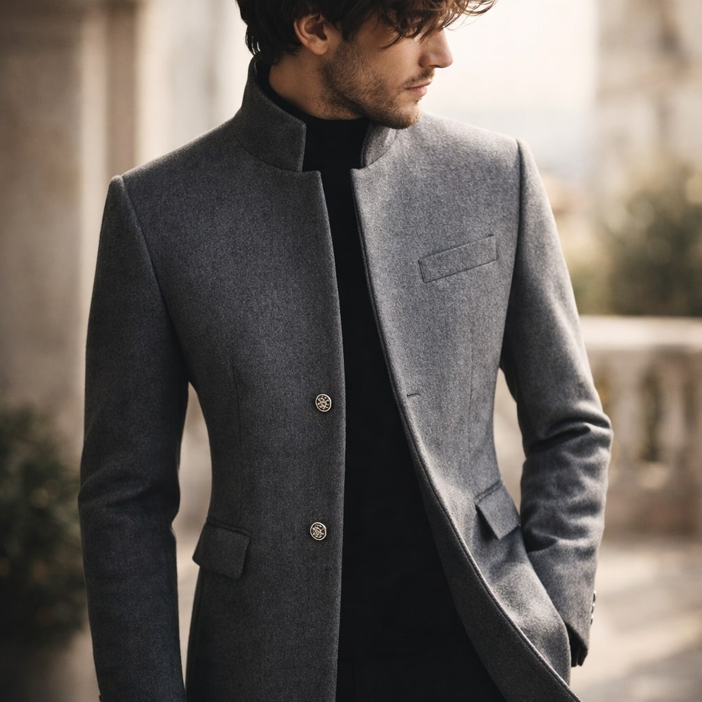 HIGH COLLAR COAT FOR MEN