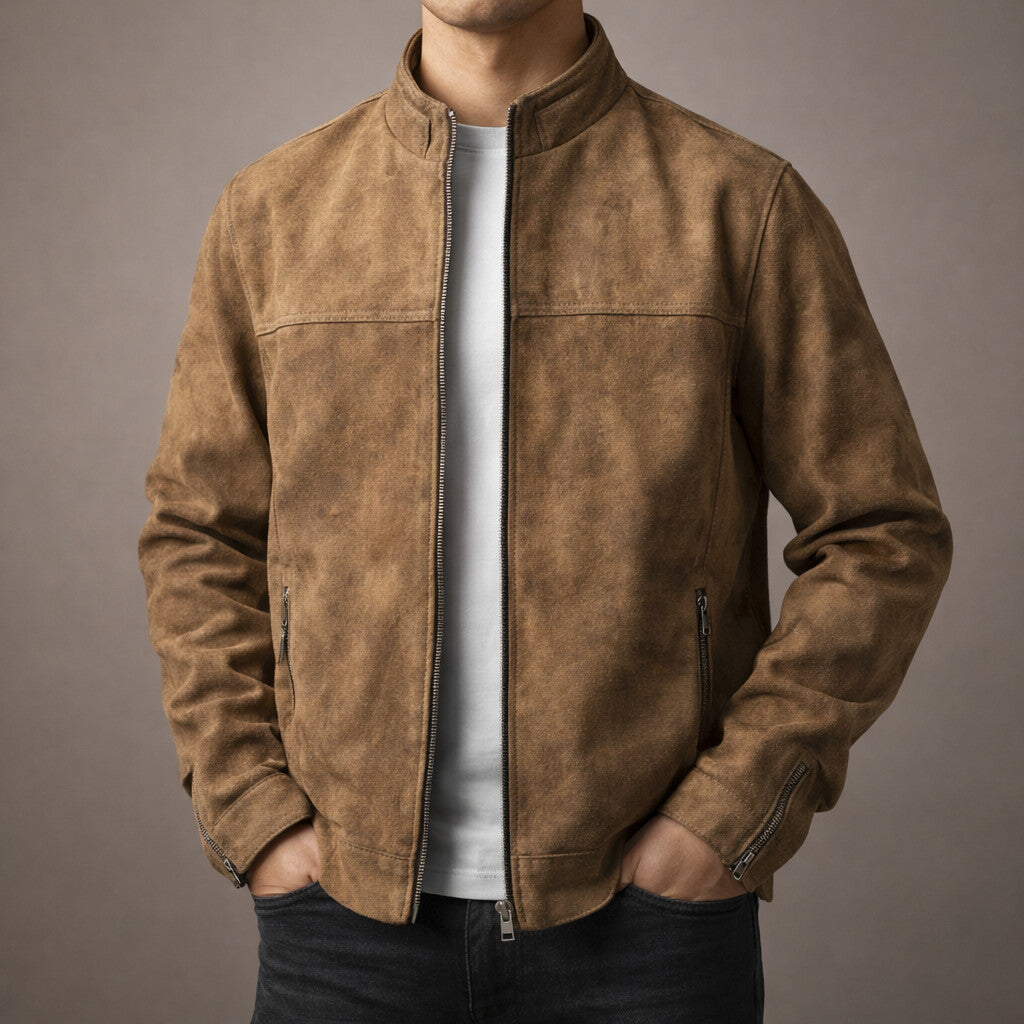 SLIM FIT MOTORCYCLE JACKET FOR MEN