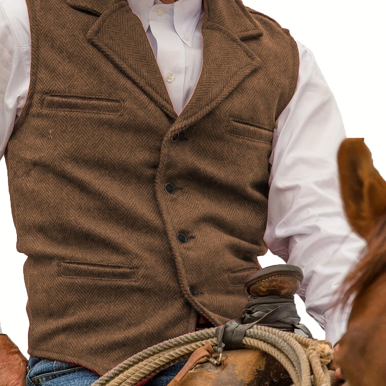 VINTAGE WOOL BLEND VEST FOR MEN
