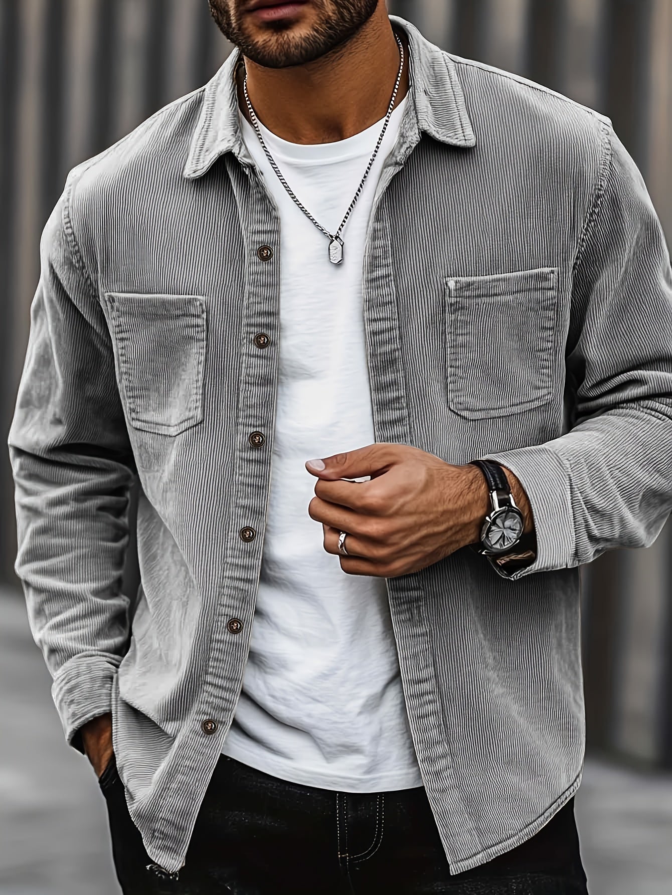 CORDUROY OVERSHIRT FOR MEN