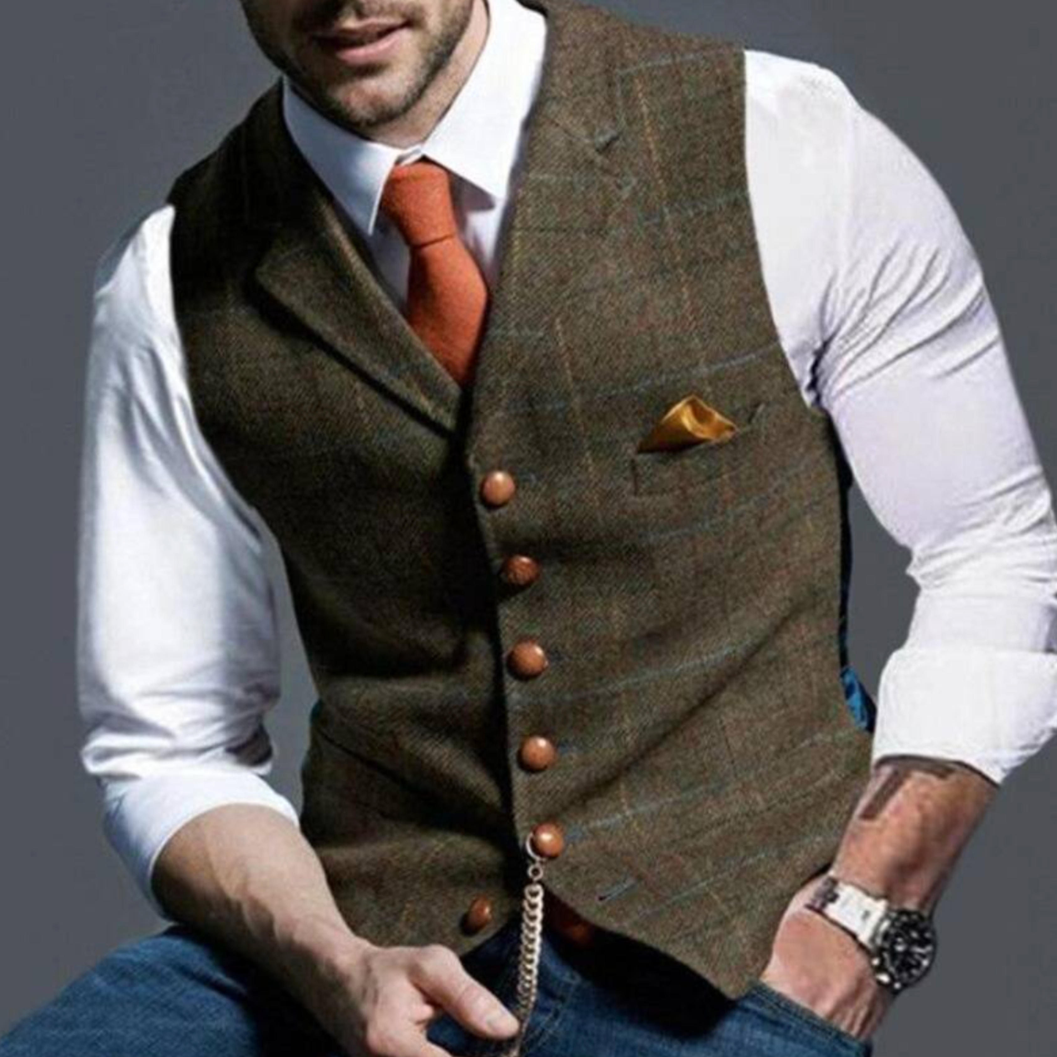 SLIM FIT VEST FOR MEN