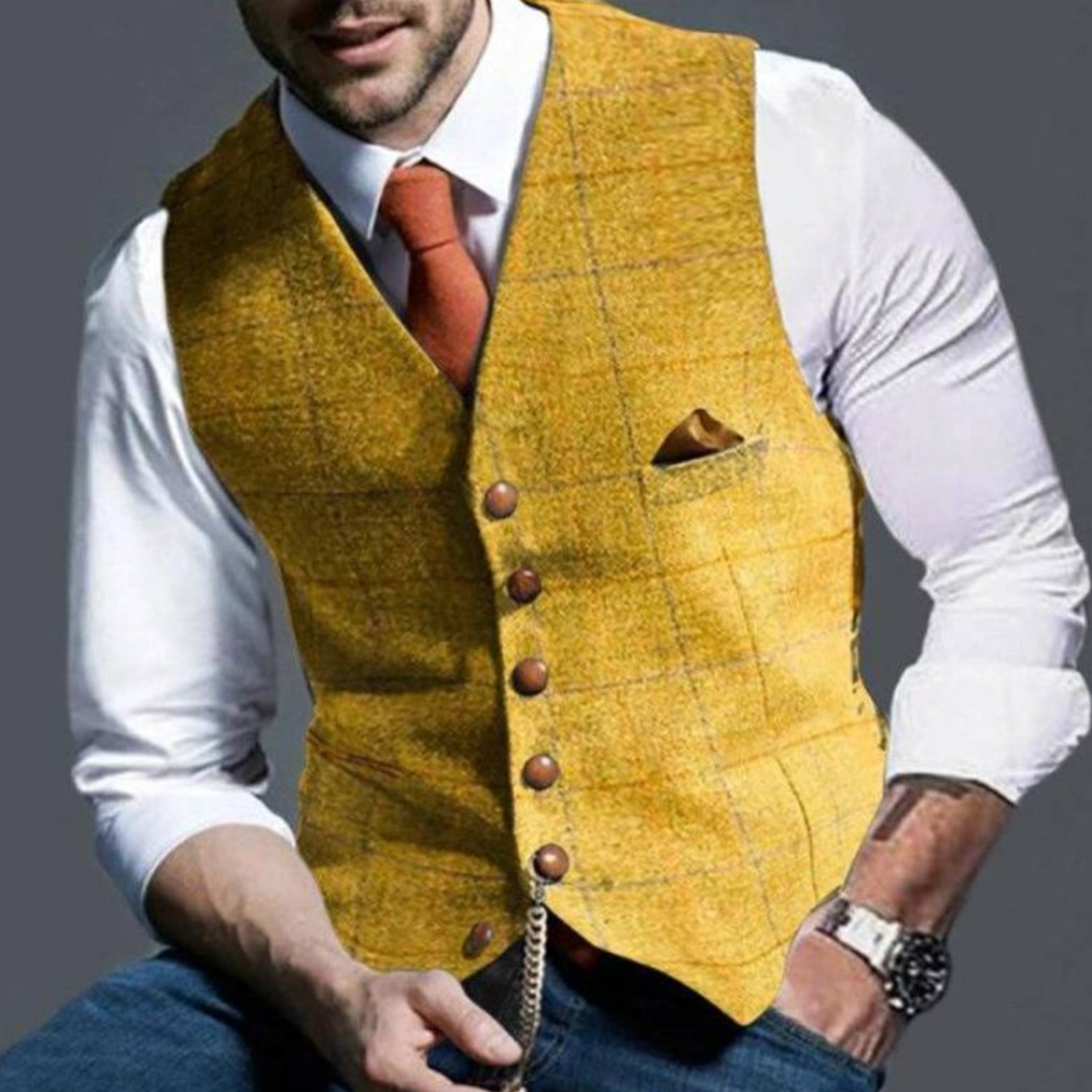 SLIM FIT VEST FOR MEN