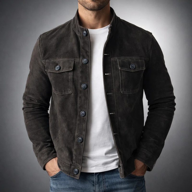 SUEDE SHIRT JACKET FOR MEN