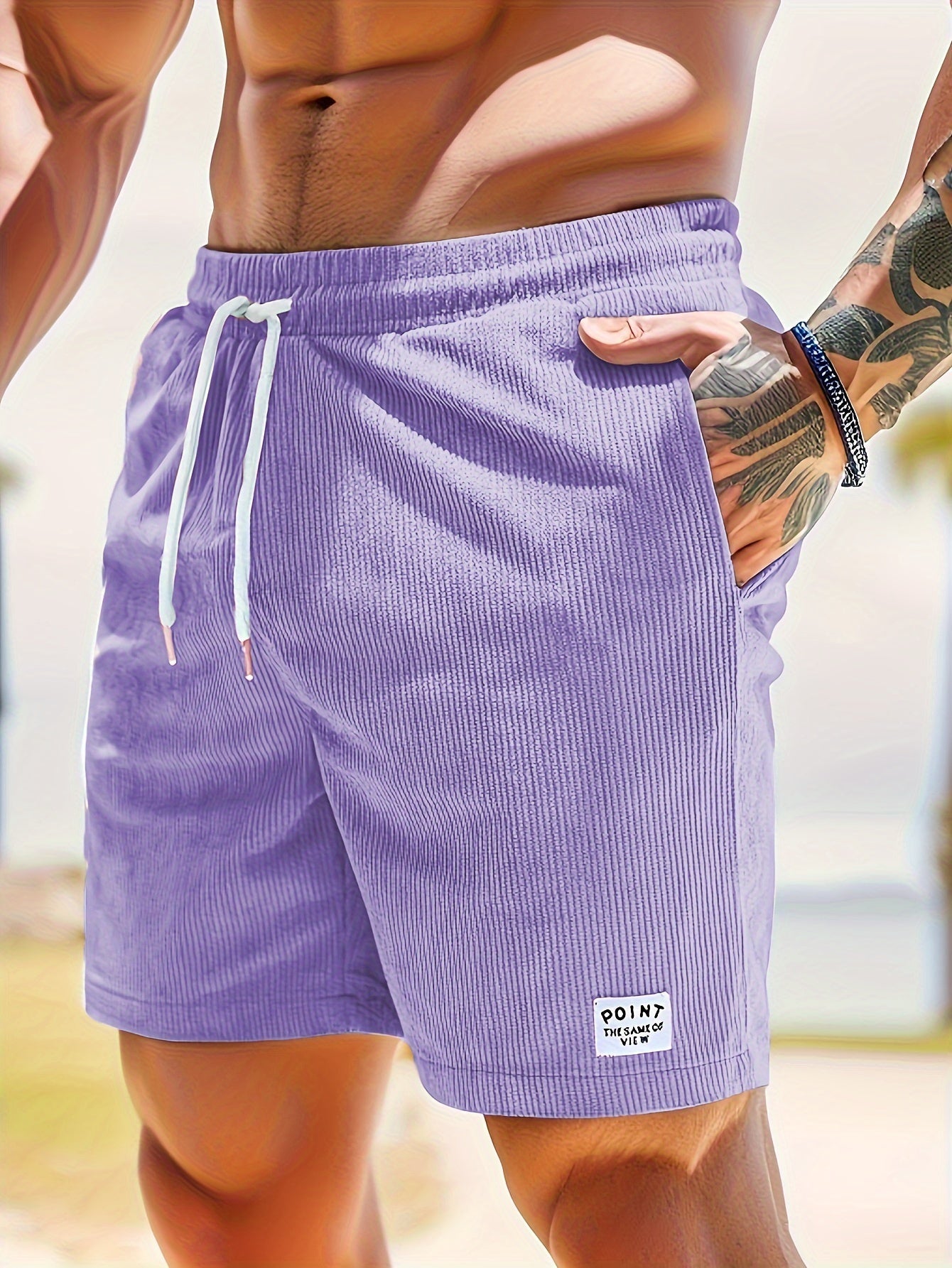 DRAWSTRING SLIM SHORTS FOR MEN