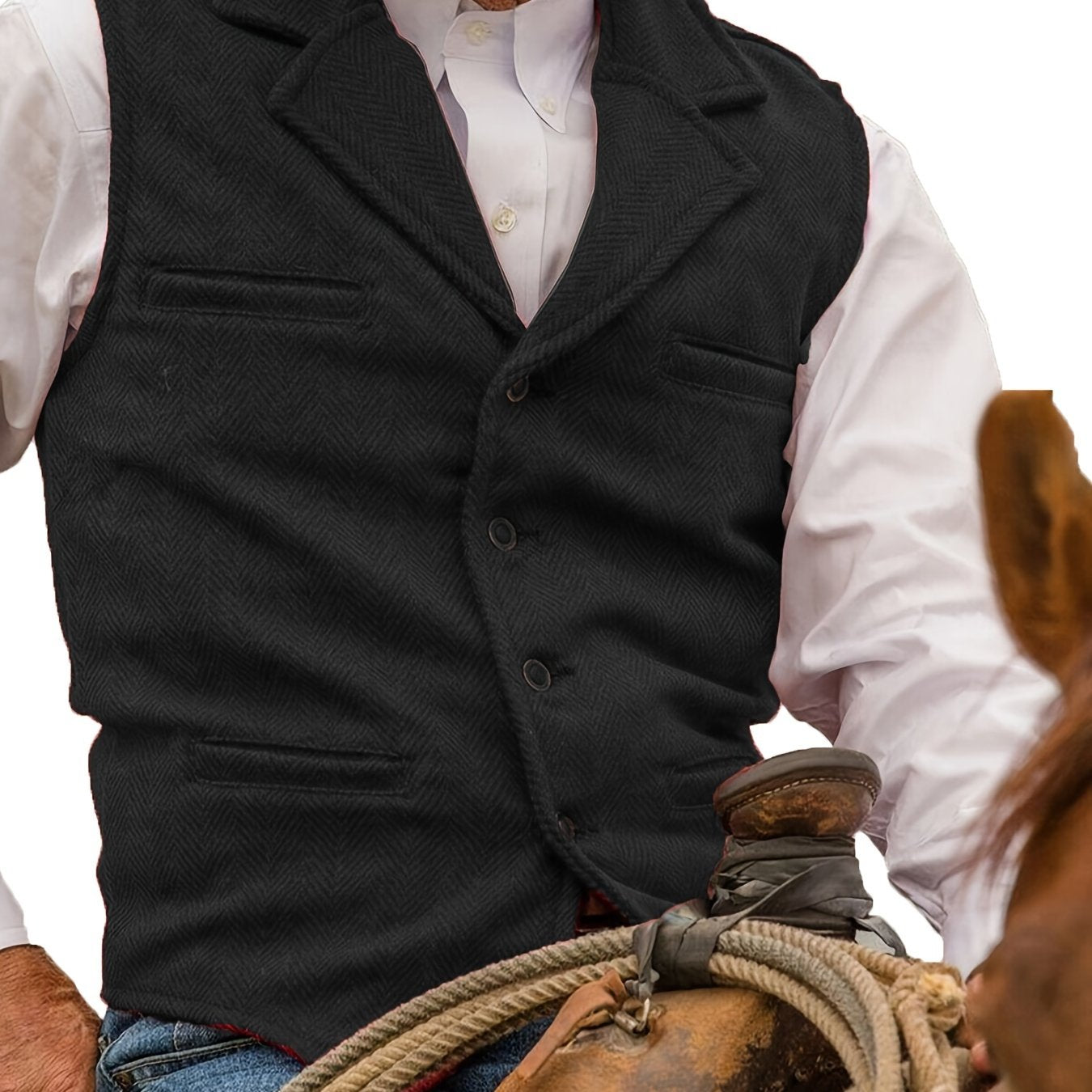 VINTAGE WOOL BLEND VEST FOR MEN