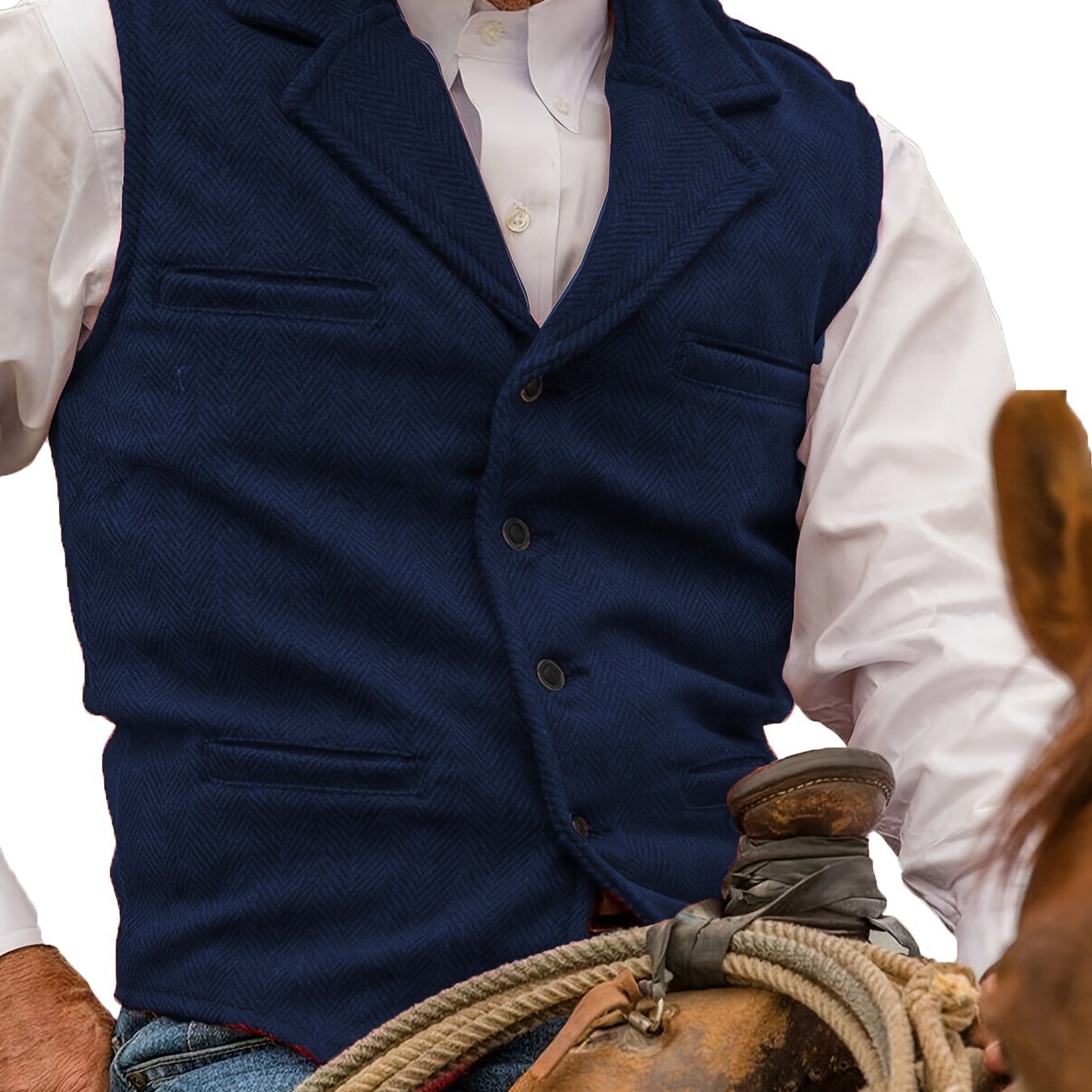VINTAGE WOOL BLEND VEST FOR MEN