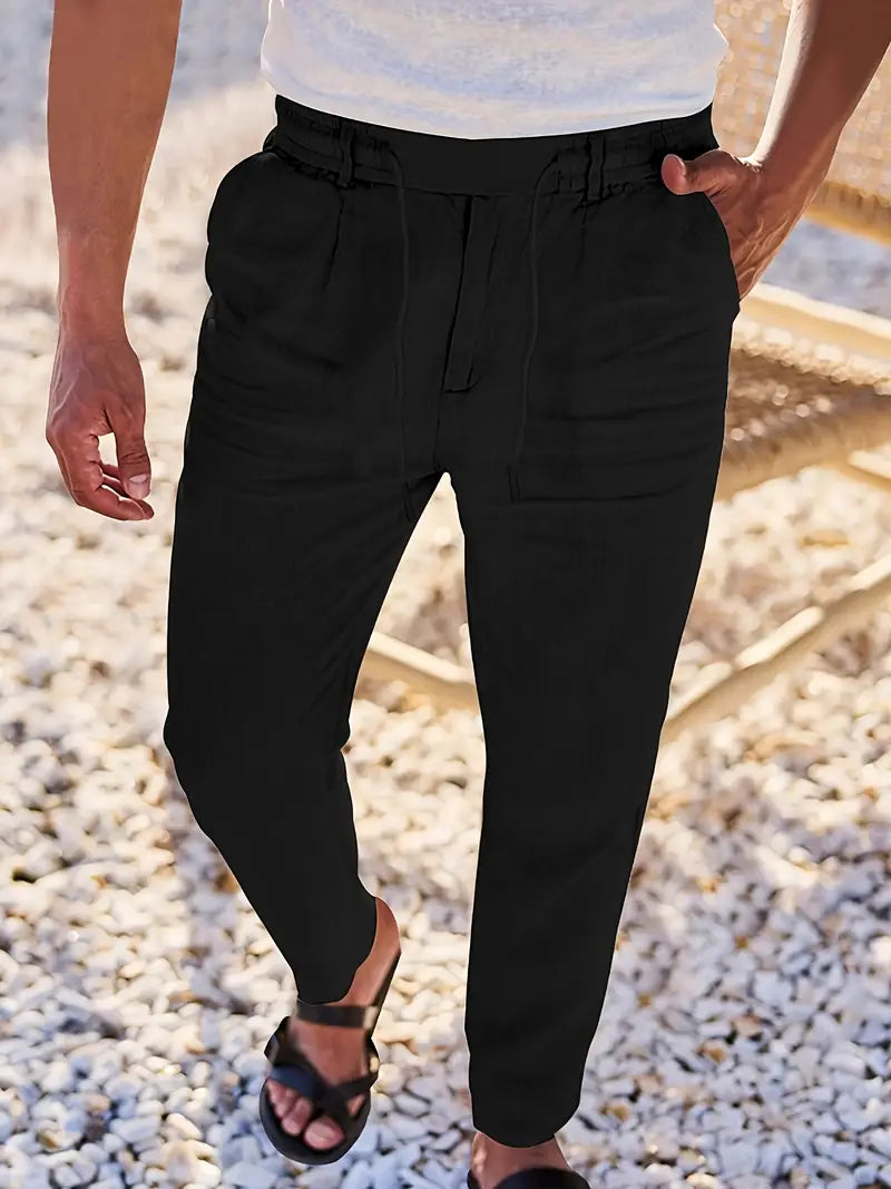 LOOSE FIT LINEN TROUSERS FOR MEN