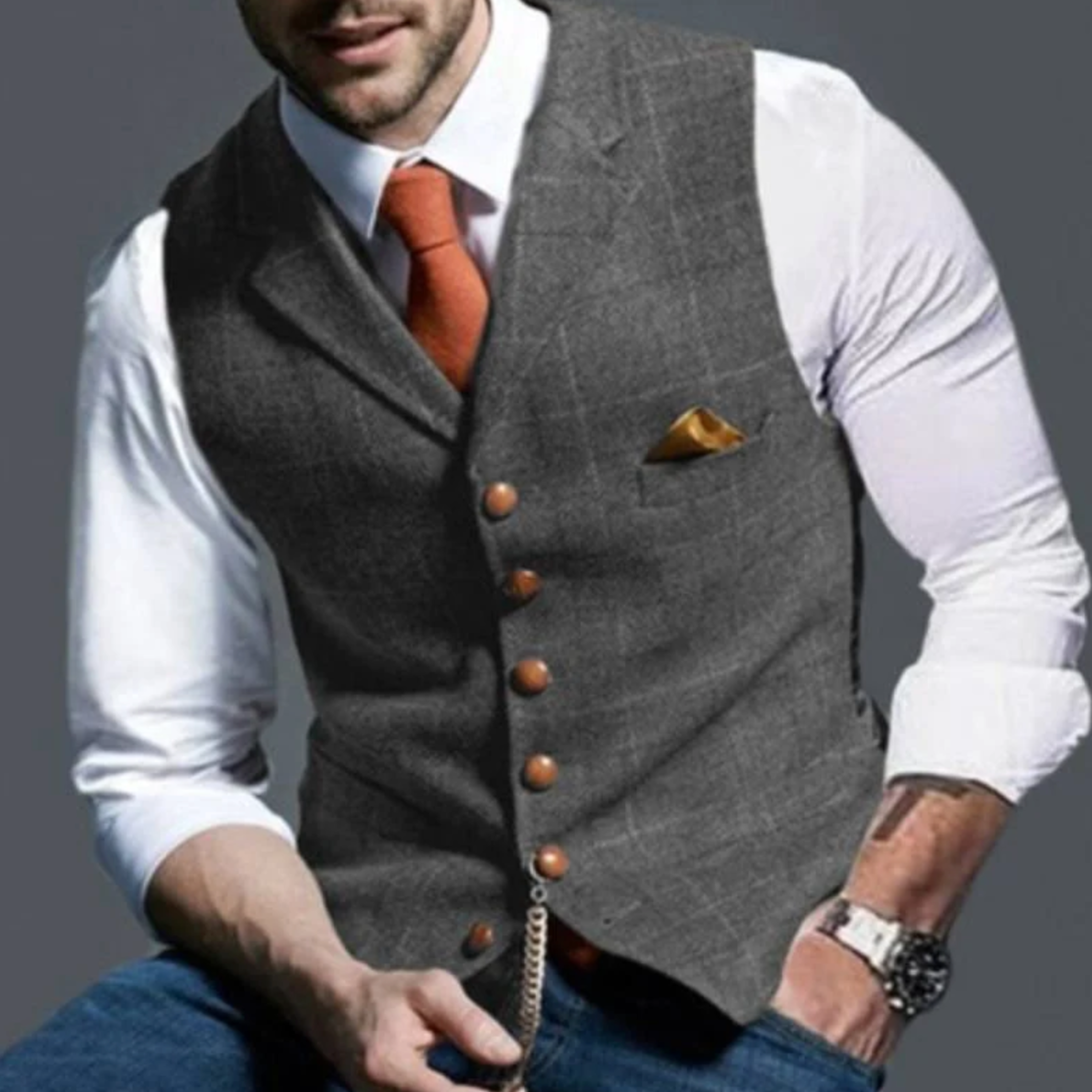SLIM FIT VEST FOR MEN