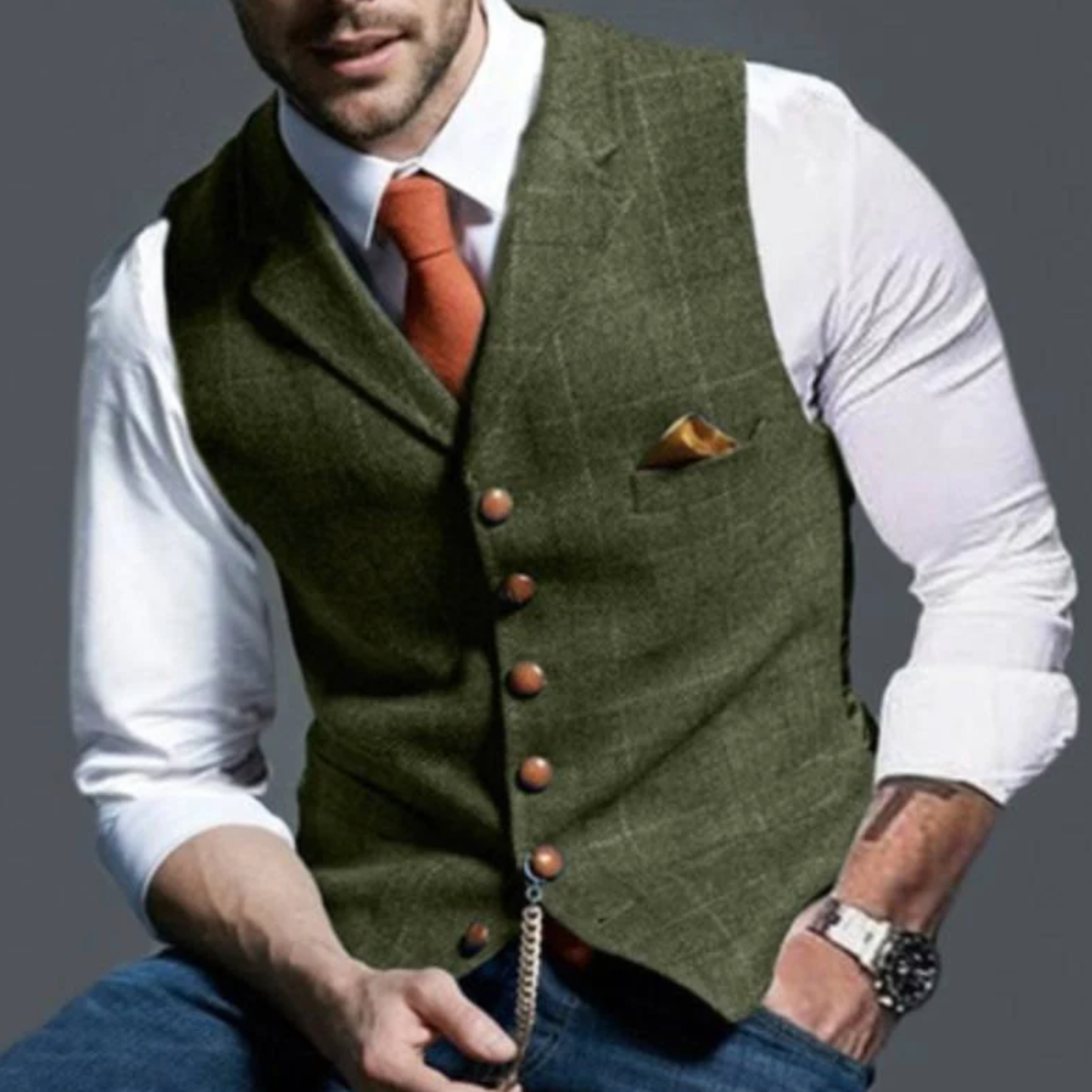 SLIM FIT VEST FOR MEN